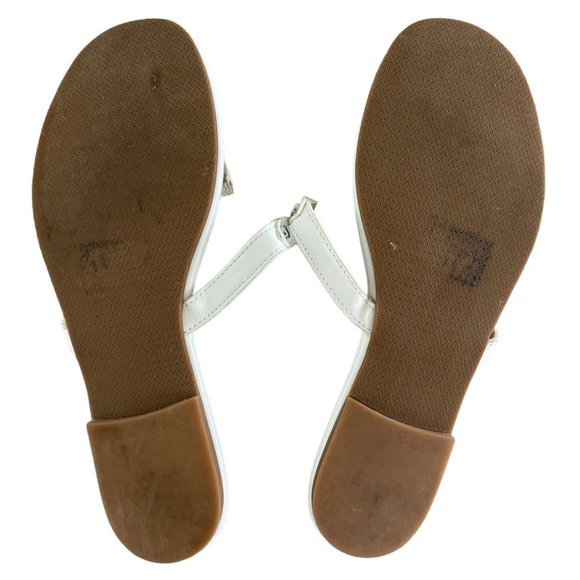 J McLaughlin Lucy Sandals White Patent‎ Leather Thong Flip Flop 7.5M MSRP $98 - Picture 8 of 11